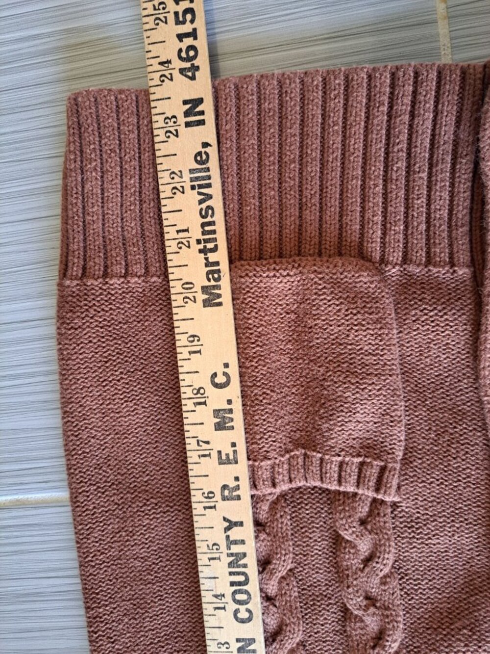 Gander Mountain Brown Cable Knit Cardigan Hood Pockets S Cotton Winter Warm Wome - Picture 10 of 12